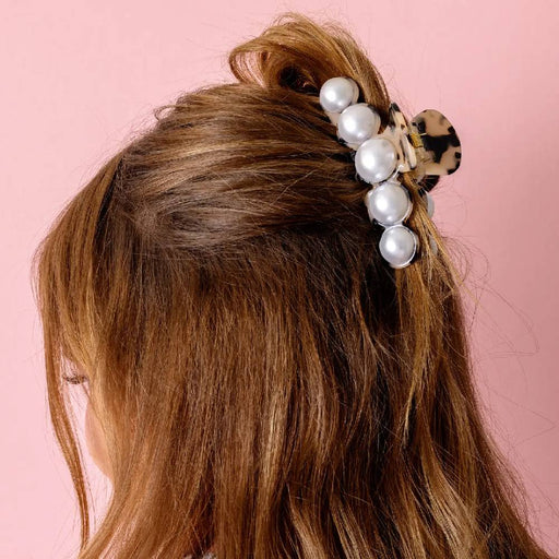 Large Claw Clip - Tortoise/Pearls WOMEN - Accessories - Hair Accessories Taylor Elliott Designs
