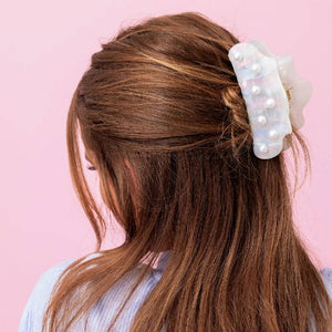 Large Claw Clip - Iridescent/Pearls