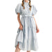 Striped Ruffled Midi Dress WOMEN - Clothing - Dresses En Merci