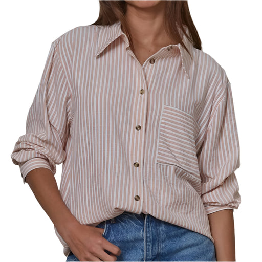Striped Button Down Top WOMEN - Clothing - Tops - Long Sleeved By Together