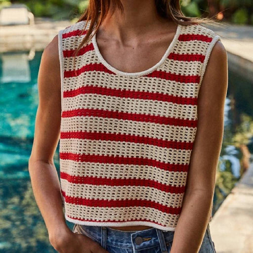 Striped Sleeveless Sweater WOMEN - Clothing - Tops - Sleeveless By Together