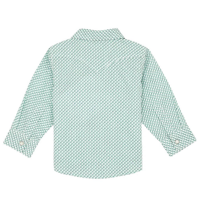 Wrangler Baby Boy's Pearl Snap Diamond Print Western Shirt KIDS - Boys - Clothing - Shirts - Long Sleeve Shirts Wrangler