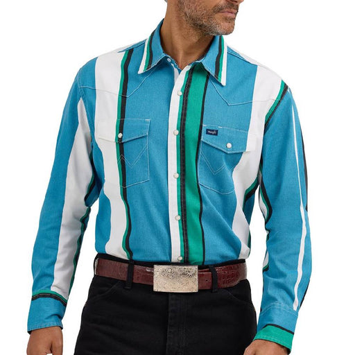 Wrangler Men's Vintage Brushpopper Stripe Pearl Snap Shirt MEN - Clothing - Shirts - Long Sleeve Wrangler