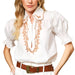 Embroidered Puff Sleeve Top WOMEN - Clothing - Tops - Short Sleeved Blue B