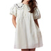 Floral Scallop Bubble Sleeve Shift Dress WOMEN - Clothing - Dresses Peach Love California