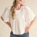 * Pleated Top - White - FINAL SALE WOMEN - Clothing - Tops - Short Sleeved En Merci