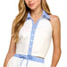 * Contrast Striped Placket Halter Top - FINAL SALE WOMEN - Clothing - Tops - Sleeveless TCEC