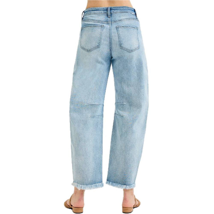 Risen Mid Rise Crop Barrel Jean WOMEN - Clothing - Jeans Risen Jeans