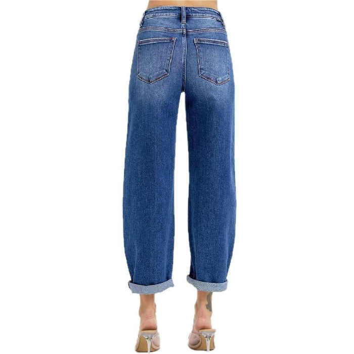 Risen High Rise Crop Mild Barrel Cuffed Jean WOMEN - Clothing - Jeans Risen Jeans
