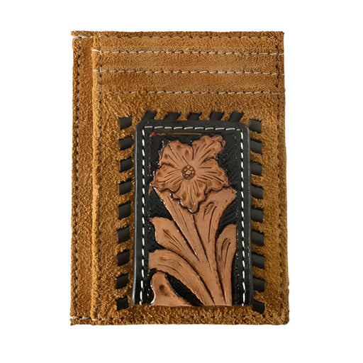 Ariat Roughout Floral Overlay Money Clip MEN - Accessories - Wallets & Money Clips M&F Western Products