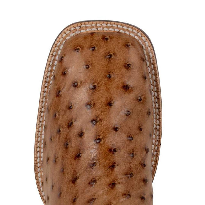 R. Watson Men's Cognac Full Quill Ostrich Square Toe Boot MEN - Footwear - Western Boots R Watson