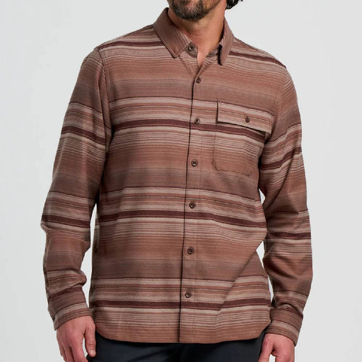 Free Fly Men's Seawool Flannel Shirt - Nutmeg Stripe MEN - Clothing - Shirts - Long Sleeve Free Fly Apparel