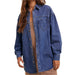 Heart Detailed Oversized Denim Shirt WOMEN - Clothing - Tops - Long Sleeved Listicle
