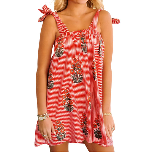 Striped Floral Mini Sun Dress WOMEN - Clothing - Dresses Rosa Clothing