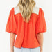 Puff Sleeve Embroidered Top - Orange WOMEN - Clothing - Tops - Short Sleeved THML Clothing