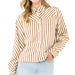 Pearl Button Stripe Top WOMEN - Clothing - Tops - Long Sleeved THML Clothing
