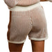 Ribbed Shorts - Ivory/Cinnamon WOMEN - Clothing - Shorts BiBi Clothing