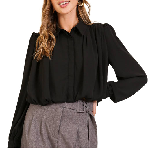 Balloon Sleeve Top - Black WOMEN - Clothing - Tops - Long Sleeved Lumiere