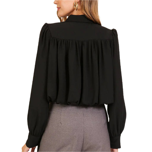 Balloon Sleeve Top - Black WOMEN - Clothing - Tops - Long Sleeved Lumiere