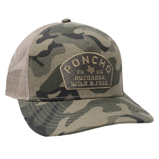 Poncho Camo Wild and Free Trucker Hat HATS - BASEBALL CAPS Poncho Outdoors