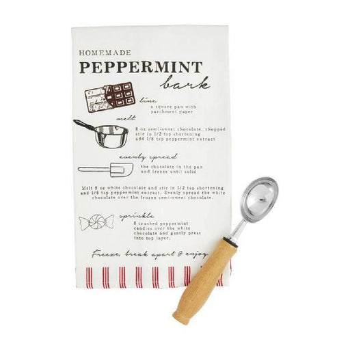 Mud Pie Peppermint Bark Recipie Towel & Cookie Scoop Set HOME & GIFTS - Home Decor - Seasonal Decor Mud Pie