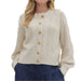 Cable Knit Gold Button Sweater WOMEN - Clothing - Sweaters & Cardigans Entro
