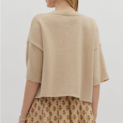 Wide Sleeve Button Front Sweater WOMEN - Clothing - Sweaters & Cardigans Entro