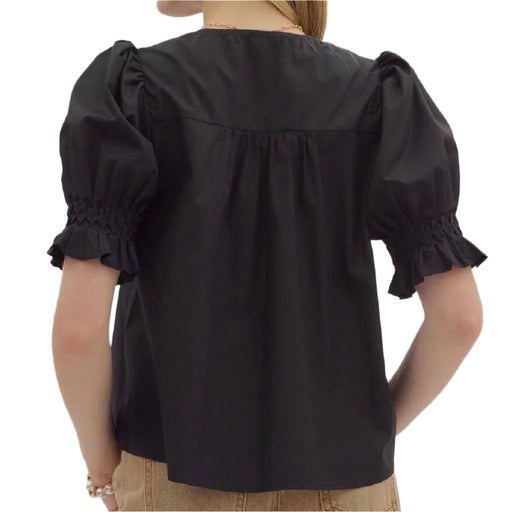 Smocked Pintuck Top WOMEN - Clothing - Tops - Short Sleeved Entro
