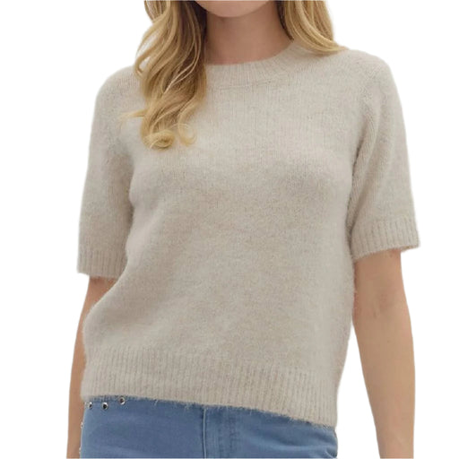 Oatmeal Sweater Knit Top WOMEN - Clothing - Tops - Short Sleeved Entro