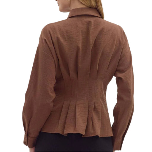 Espresso Peplum Top WOMEN - Clothing - Tops - Long Sleeved Entro