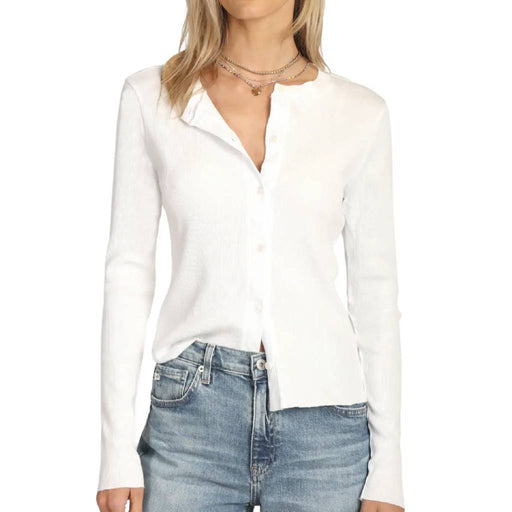 Dylan Rowan Rib Cardigan - Vintage White WOMEN - Clothing - Sweaters & Cardigans Dylan