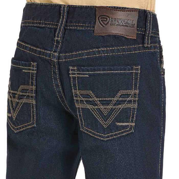 Rock & Roll Denim Boy's Raised Denim Embroidered Boot Cut Jean KIDS - Boys - Clothing - Jeans Panhandle