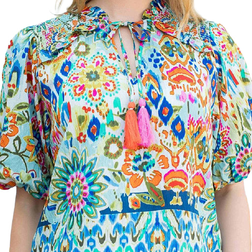 Smocked Tassel Tie Top WOMEN - Clothing - Tops - Short Sleeved THML Clothing