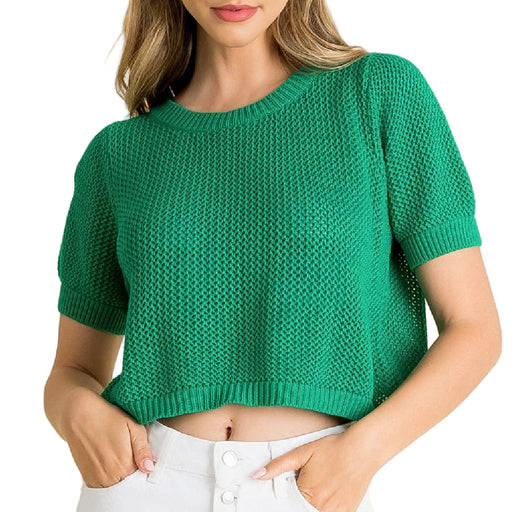 Knit Sweater Top WOMEN - Clothing - Tops - Short Sleeved THML Clothing