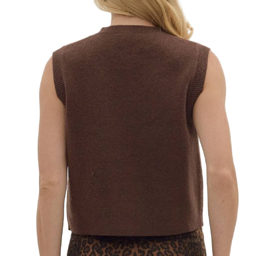 Sleeveless Knit Sweater - Brown WOMEN - Clothing - Tops - Sleeveless Entro