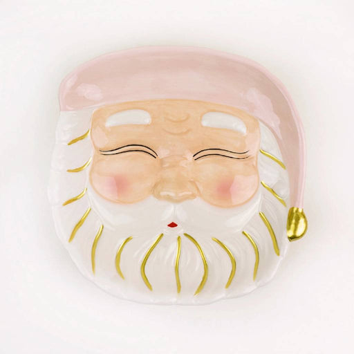 Pink Santa Dessert Plate HOME & GIFTS - Home Decor - Seasonal Decor 8 Oak Lane