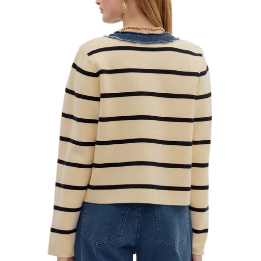 Stripe Denim Shacket WOMEN - Clothing - Sweaters & Cardigans Entro