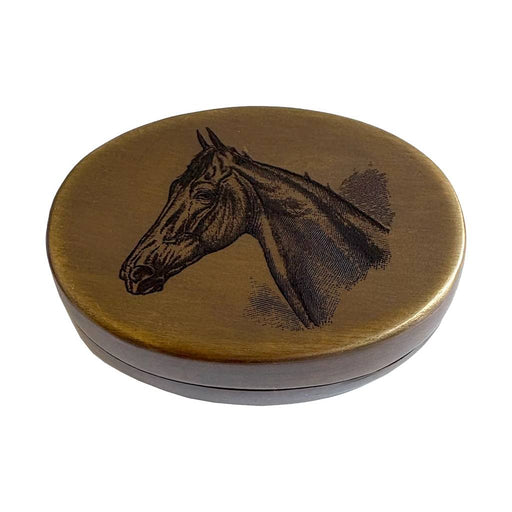 Horse Head Pill Box - Antiqued Brass HOME & GIFTS - Home Decor - Decorative Accents Madison Bay Co.