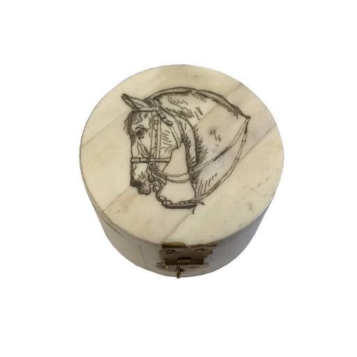Horse Head Round Ring Trinket Bone Box HOME & GIFTS - Home Decor - Decorative Accents Madison Bay Co.