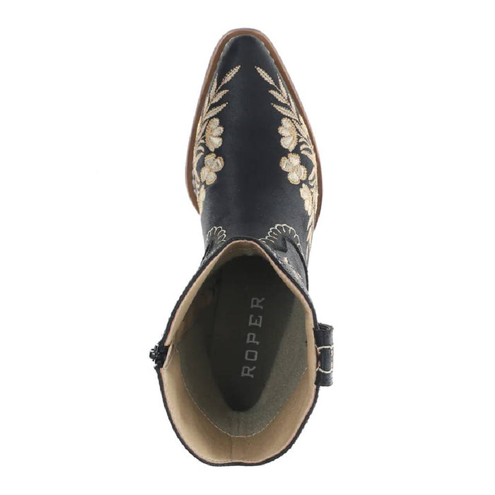 Roper Women's Wynona Faux Leather Black Floral Bootie WOMEN - Footwear - Boots - Booties Roper Apparel & Footwear