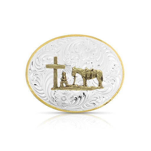 Montana Silversmiths Small Oval Christian Cowboy Buckle ACCESSORIES - Additional Accessories - Buckles Montana Silversmiths