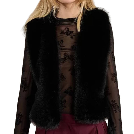 Woven Fur Black Vest WOMEN - Clothing - Outerwear - Vests Molly Bracken