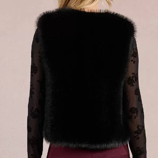 Woven Fur Black Vest WOMEN - Clothing - Outerwear - Vests Molly Bracken