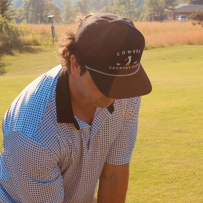 Cowboy Country Club Golfer Roped Hat - Black
