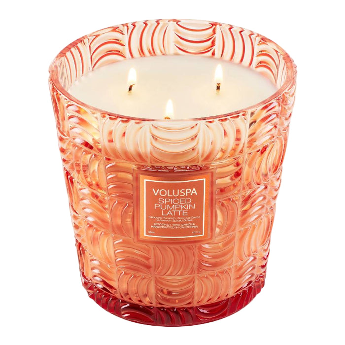 Voluspa Spiced Pumpkin Latte 3 Wick Hearth Candle