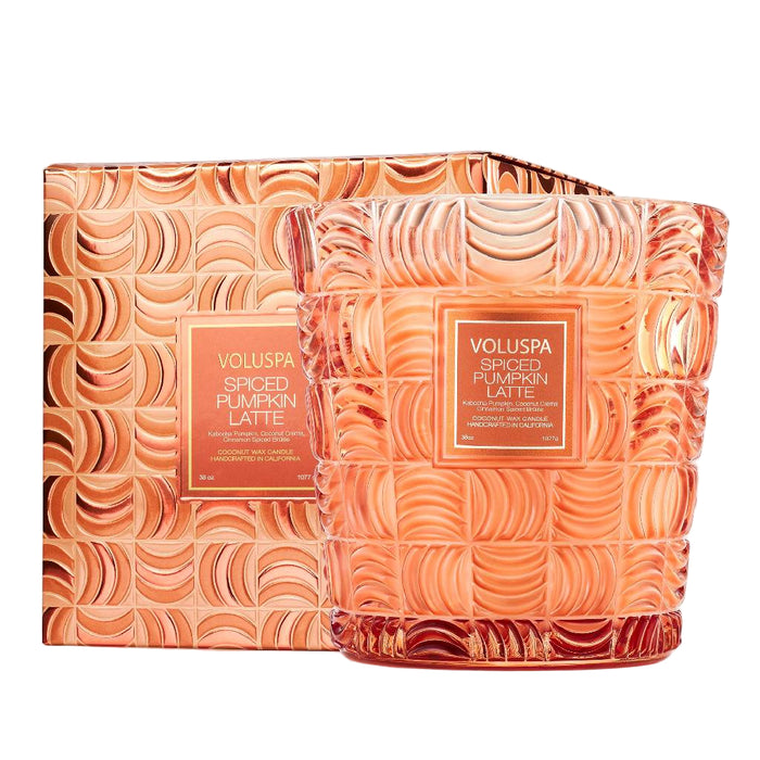 Voluspa Spiced Pumpkin Latte 3 Wick Hearth Candle