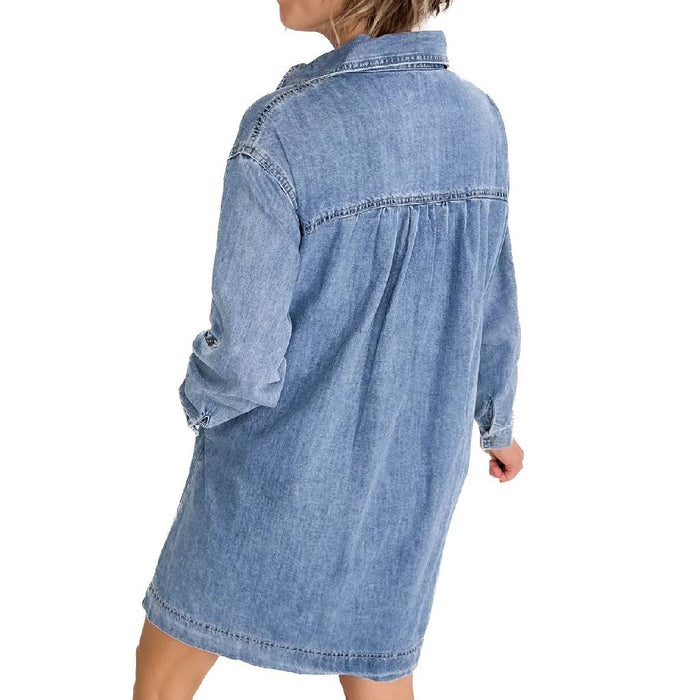 Heart Pocket Denim Dress