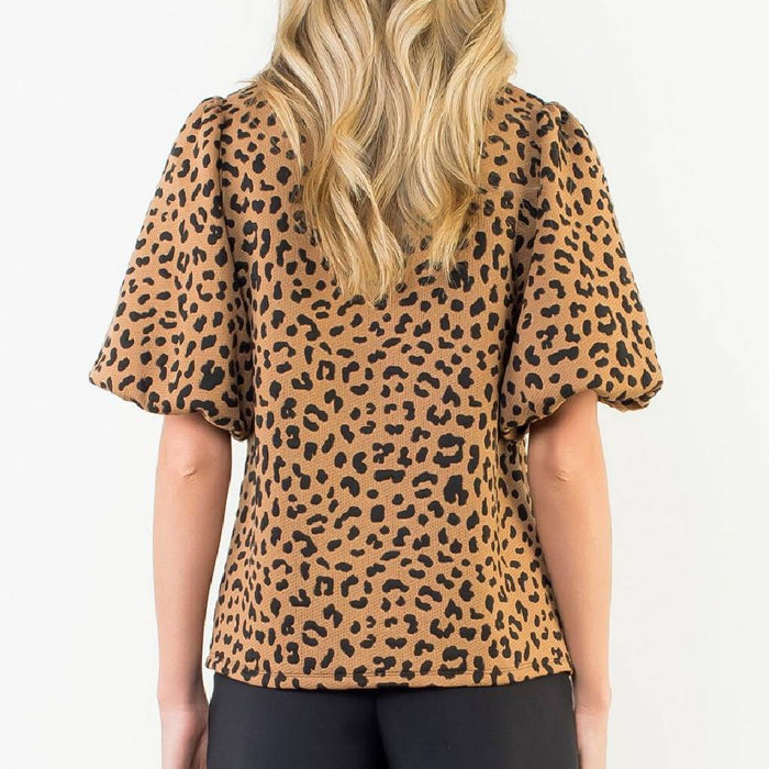 Puff Sleeve Cheetah Top