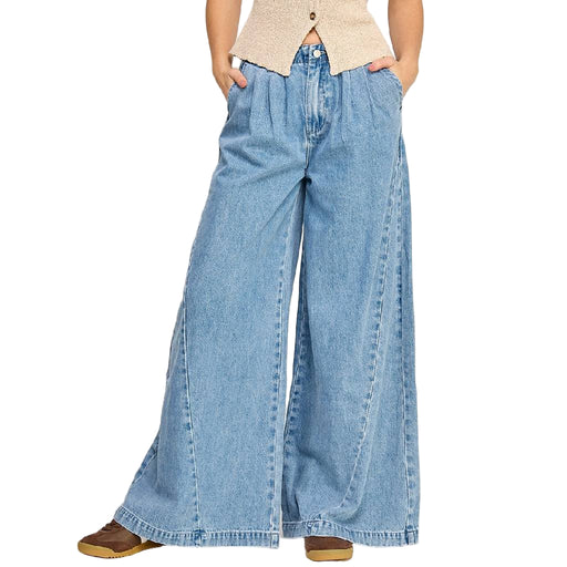 Super Wide Leg Soft Denim Pants WOMEN - Clothing - Pants & Leggings Miss Love