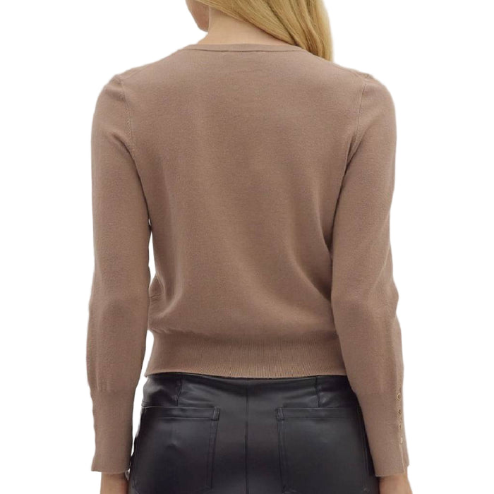 Button Cuff Mocha Top